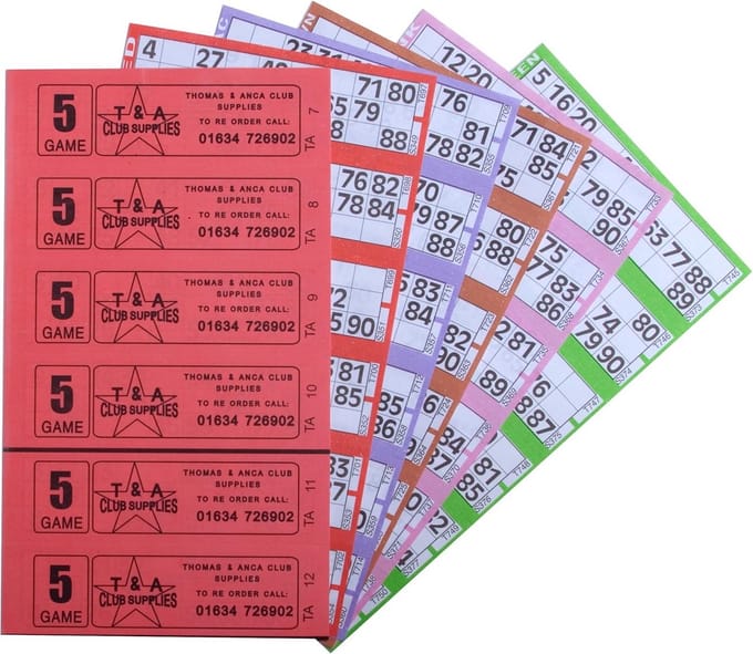 Grote Set Bingokaarten - 12000 Tickets, 5 Pagina's, 6 Toevoor Blad