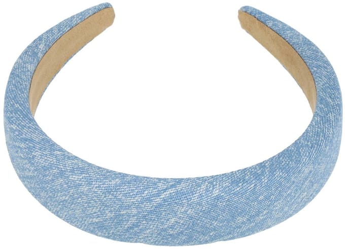 Haarsoires Haarband Diadeem 3cm – Dik Gevuld – Jeans – Lichtblauw