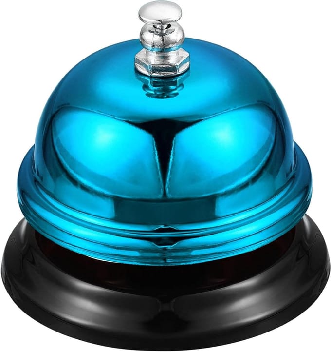 Tafelbel - Servicebel - Service Melden - Koudgewalst Staal - 65 mm - Blauw