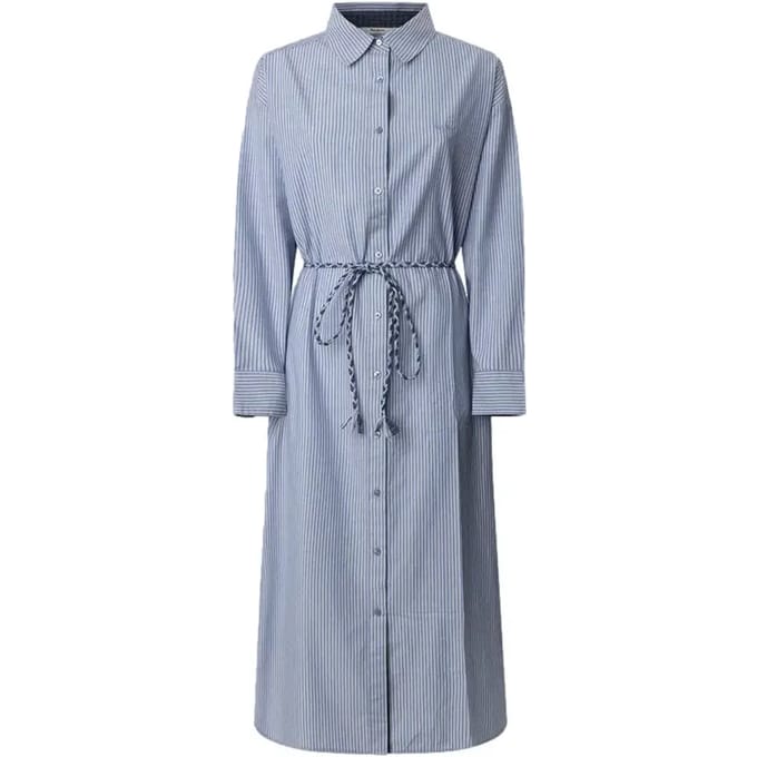 Pepe Jeans Dawa Lang Mouw Jurk Blauw M Vrouw