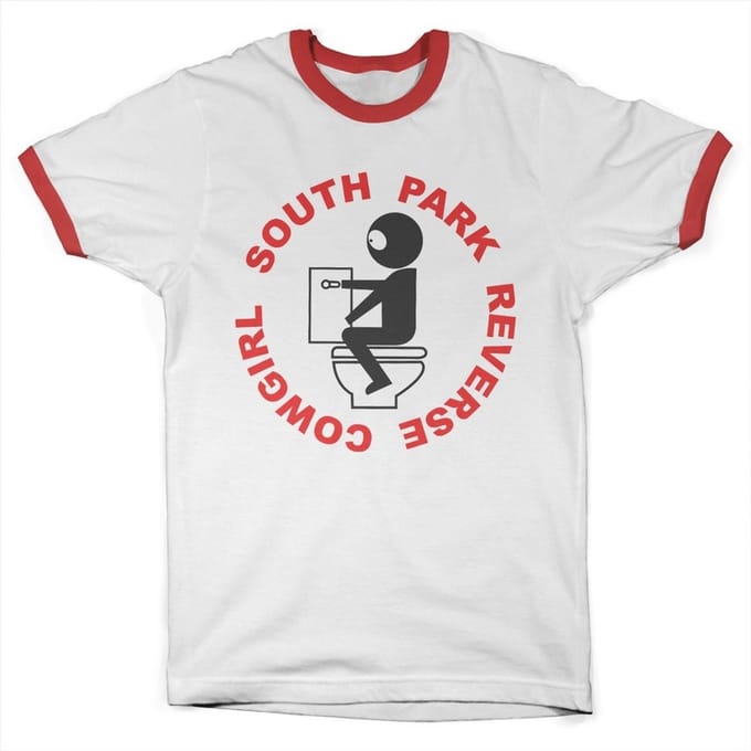 South Park Reverse Cowgirl Ringer Tee T-shirt White-Red