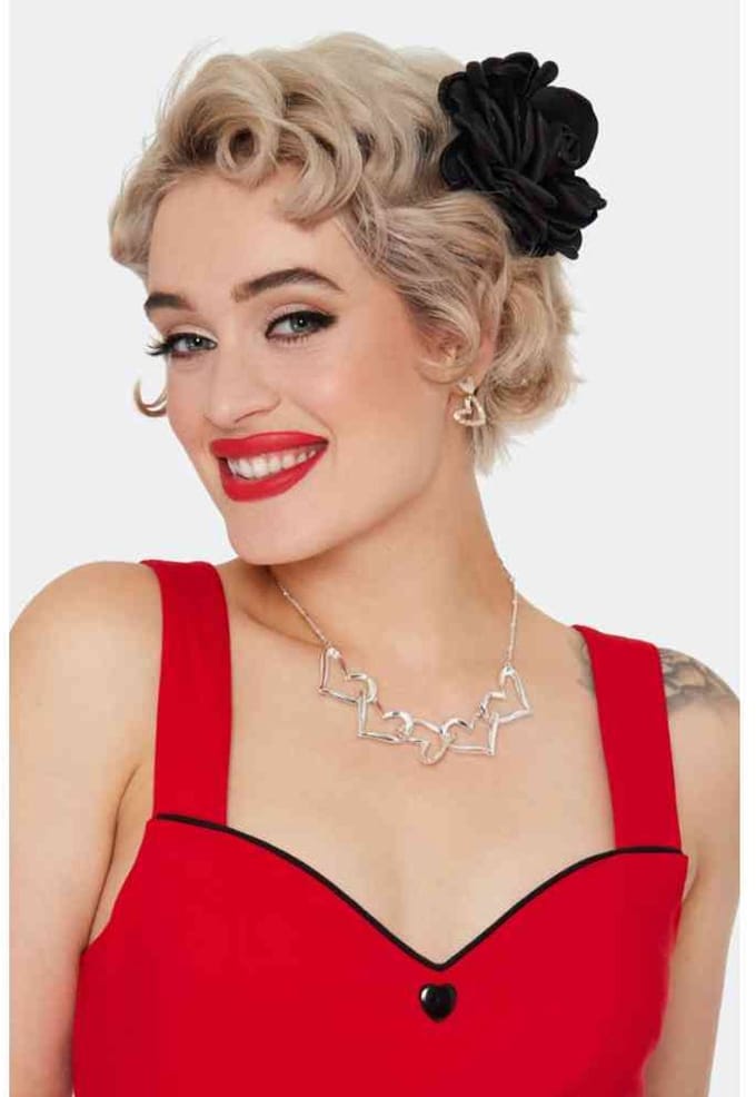 Voodoo Vixen - Rose Flower Haarbloem - Zwart