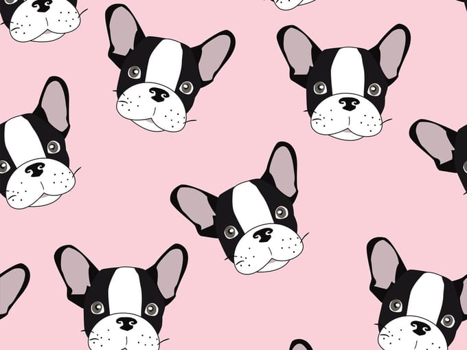 kinderkamerkleed vinyl | Frenchie roze