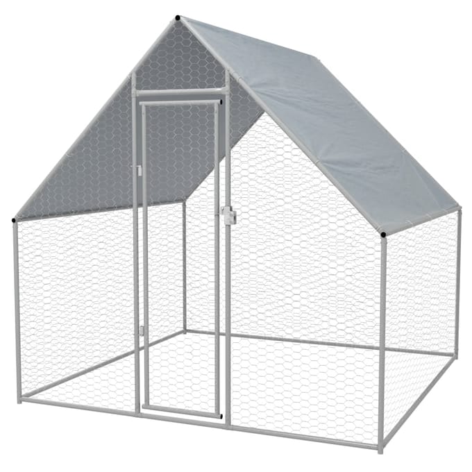 vidaXL - Buitenhok - voor - kippen - 2x2x1,92 - m - gegalvaniseerd - staal