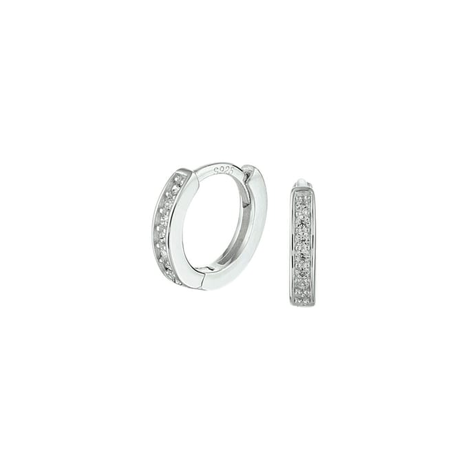 Zilver Gerhodineerd Klapoorringen Zirkonia 1332713