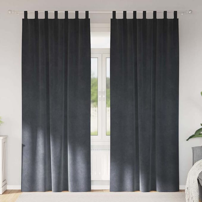 vidaXL - Gordijnen - 2 - st - Lichtgrijs - 140 - x - 225 - cm - fluweel