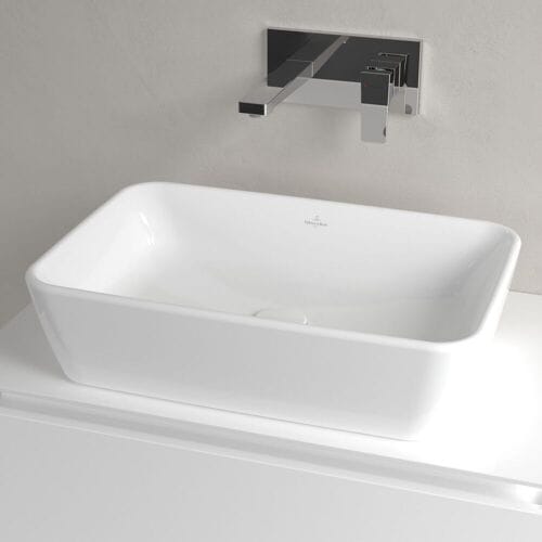 Villeroy & Boch Architectura waskom 60x40.5x15.5cm Rechthoek met overloopgat Wit Alpin glans Ceramic