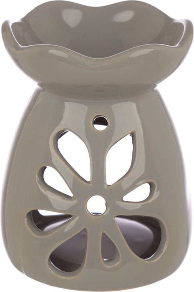 Geurbrander - Oliebrander - Waxbrander Eden Floral / keramiek grijs
