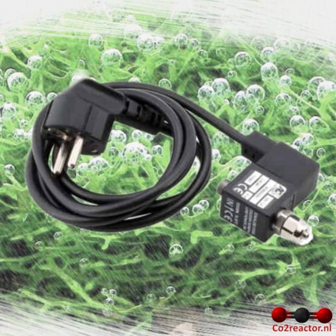 Oxyturbo CO2 aquarium magneetventiel 1/8” bu.dr. x 4/6mm snelkoppeling.