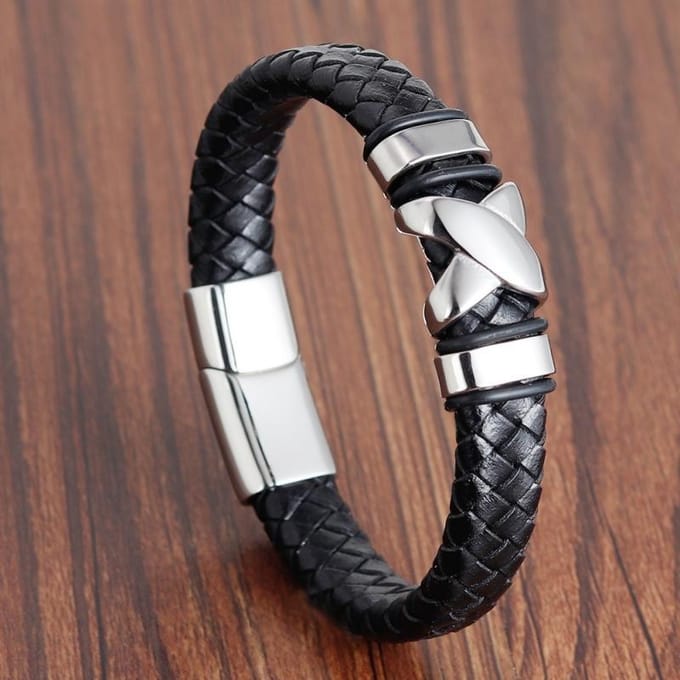 Hot Selling Creatief Ontwerp Modieuze Heren Persoonlijkheid Eenvoudig Leer black