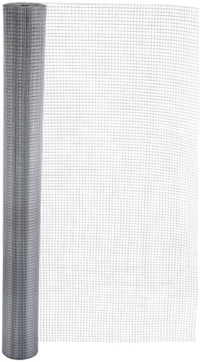 Volieregaas 12 x 12mm 0,8mm 150cm x 12,5m gegalvaniseerd.