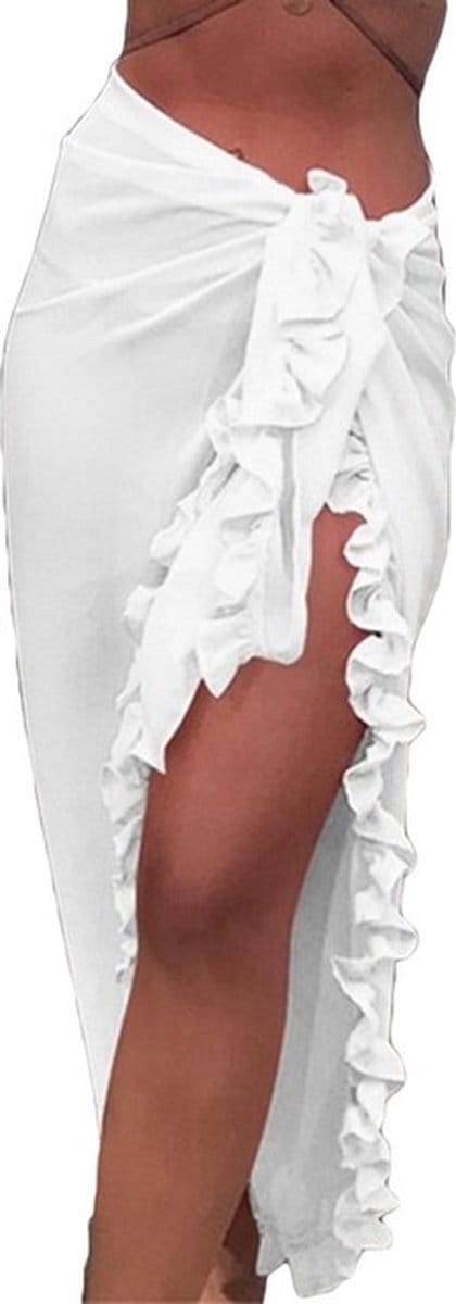 ASTRADAVI Pareo - Sarong met Roches - Dames Strandkledding Omslagdoek - Wit