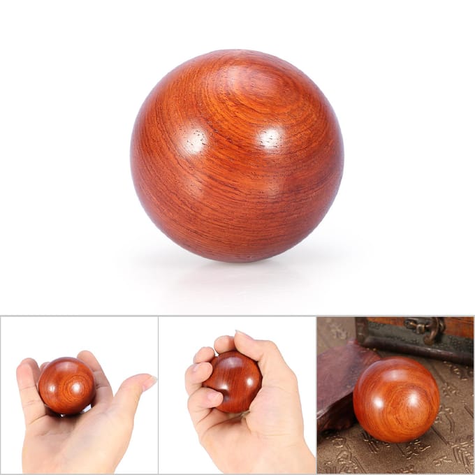 1 Stuk Nieuwe Gezondheid Oefening Baoding Ballen Houten Massage Stressverlichting Ontspanningsbal (5 cm) beige