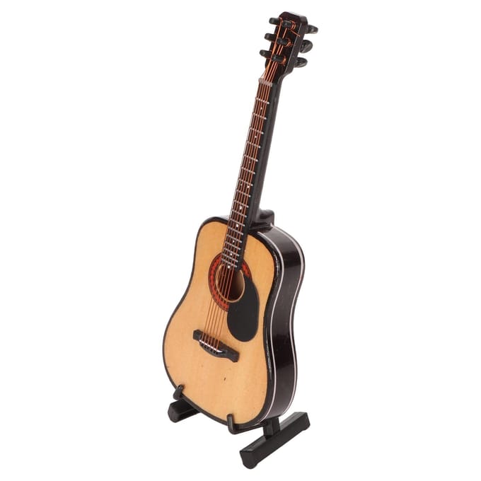 Miniatuur Houten Gitaar Model Hoge Simulatie Elektrische Gitaar Mini Muziekinstrument met Standaard red