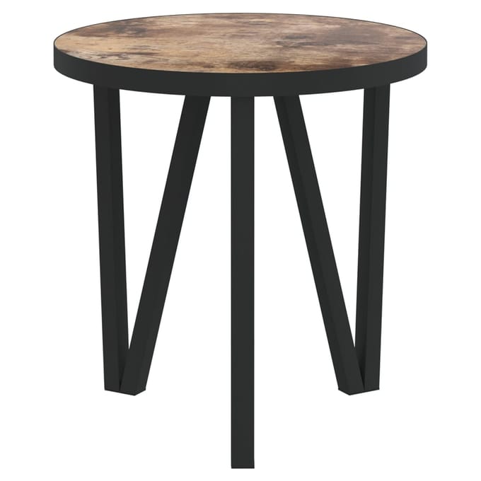 vidaXL - Salontafel - Ø35 - cm - MDF - zwart - en - geel