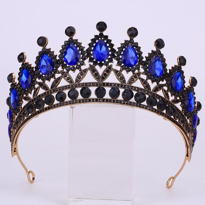 Bruidskroon Bruiloft Verjaardagsfeest Tiara Prinses Volwassen Haaraccessoires Legering Strass Kroon black