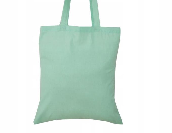 Mintgroene Katoenen Tas 38x42cm - Duurzaam & EKO