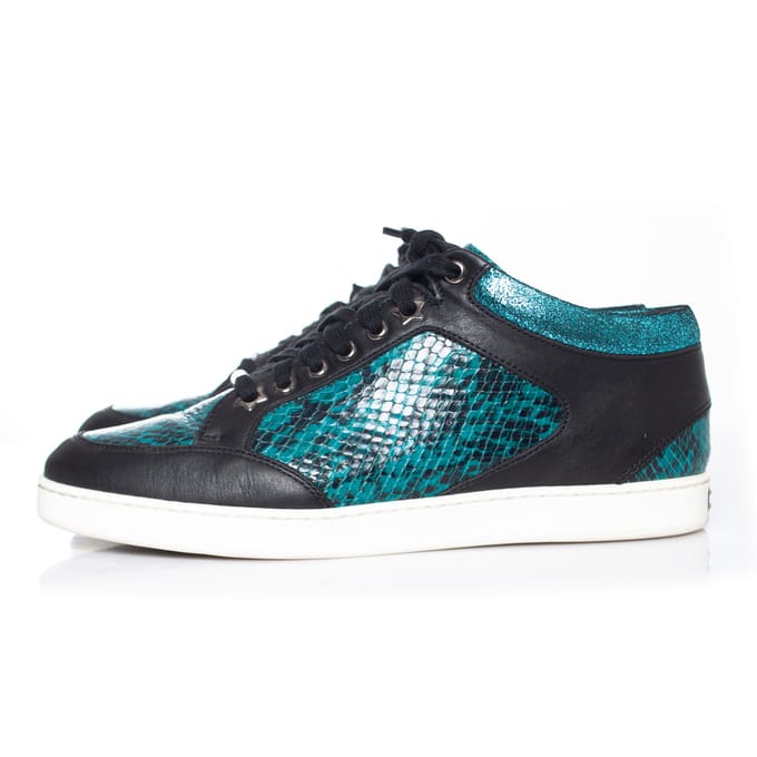 Jimmy Choo Miami metallic slangenprint sneakers