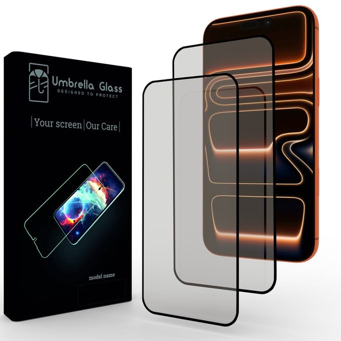 Umbrella Glass Screenprotector - Geschikt voor Apple iPhone 16 Pro / 17 / 17 Pro - Full Cover