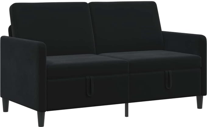 vidaXL - Sofa - met - Opbergruimte - Zwart - 152 - x - 78 - x - 87 - cm - Polyester