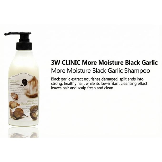 3W CLINIC More Moisture Black Garlic Shampoo 500ml #500ml x 2pcs