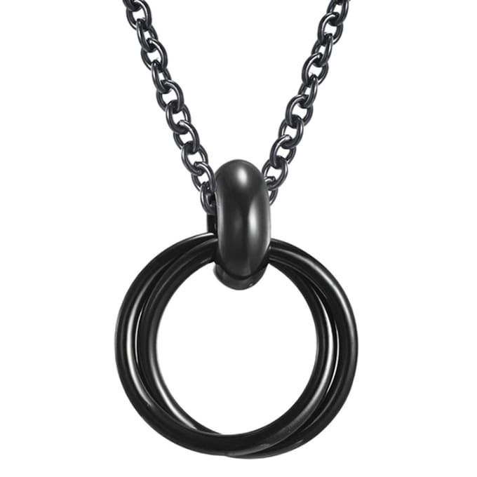 LGT Jewels Dubbele Cirkel kettinghanger RVS Zwart