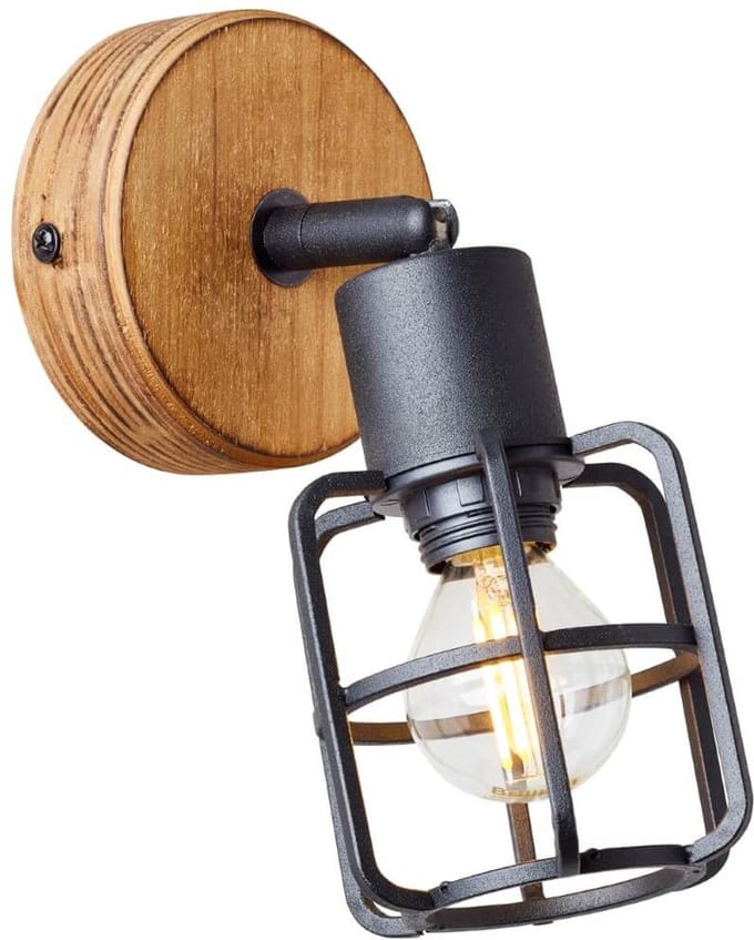 Brilliant Gwen - Plafondspot - E14 max 1x40W - Hout/Zwart