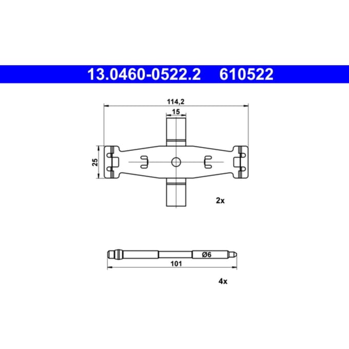 Montageset, remblokset ATE 13.0460-0522.2