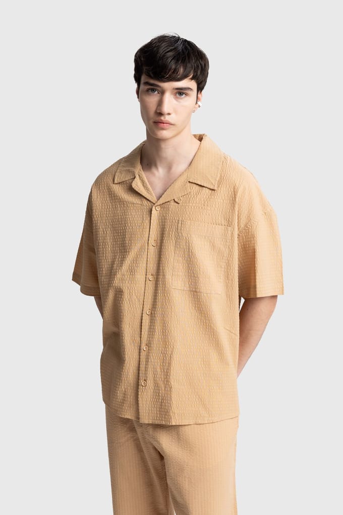Gestructureerde Korte Mouwen Shirt