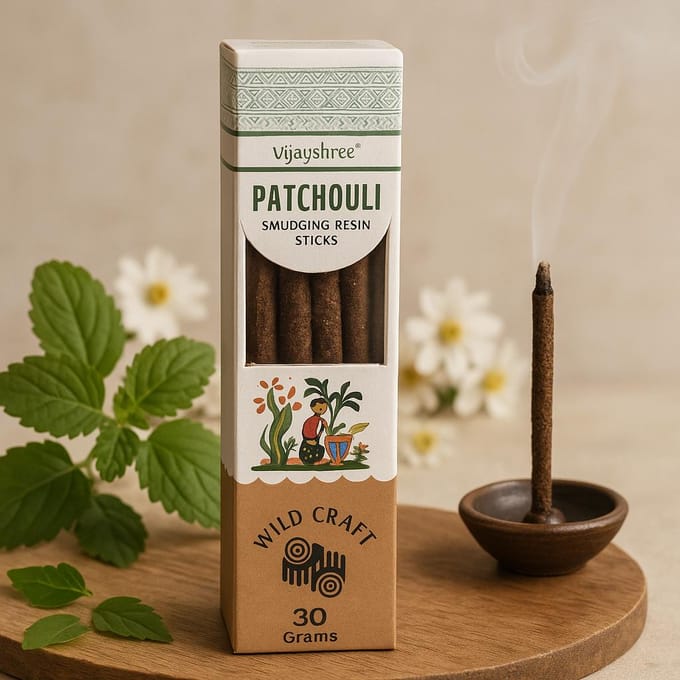 Résines Rituel sur Bâtonnets Dorés - Patchouli
