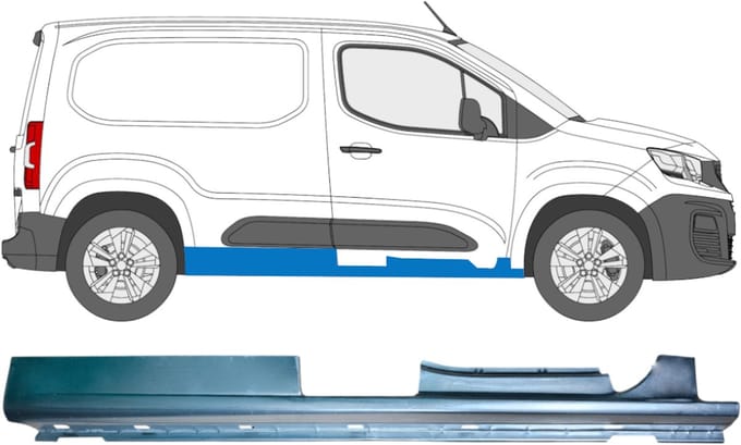 Volledige dorpel voor Peugeot Partner 2018-2023 / Rechts