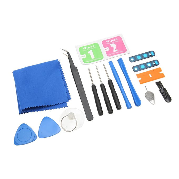 Reparatieset voor het vervangen van het achtercameraglas van de Galaxy S10 en S10 Plus. blue