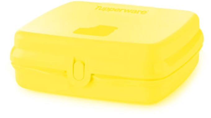 Tupperware Eco Sandwichdoos Vierkant Geel | Snackie Broodtrommel