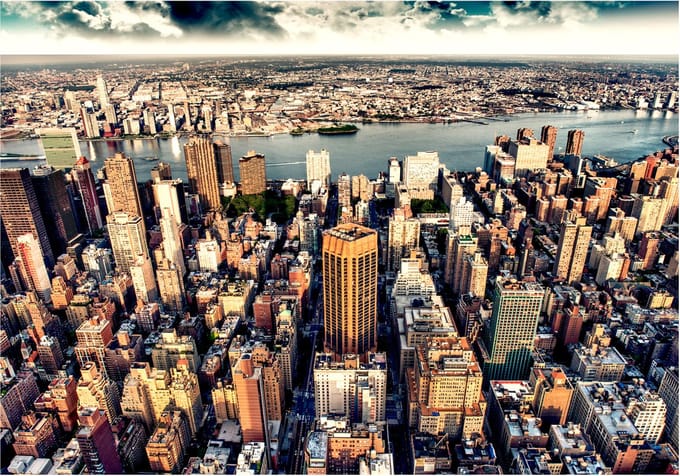 Fotobehang - Bird's Eye View of New York.