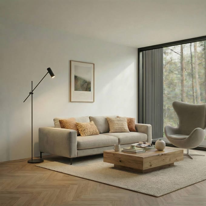 Lindby - vloerlamp - 1licht - ijzer - H: 152 cm - GU10 - zwart