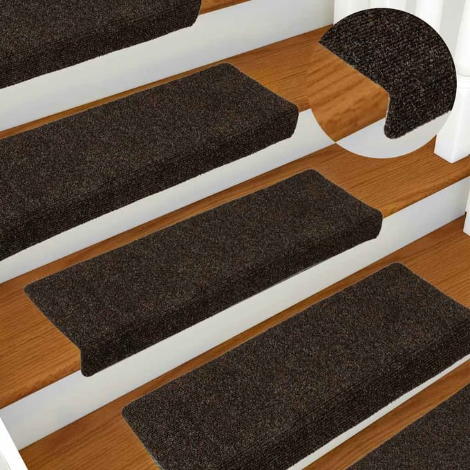 vidaXL - Trapmatten - Zelfklevend - 30 - stuks - 65x21x4 - cm - Donkerbruin