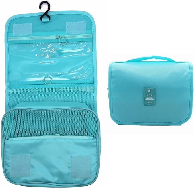Somstyle Reis Toilettas met Haak Groot - Ophangbaar - Dames En Heren - Licht Turquoise