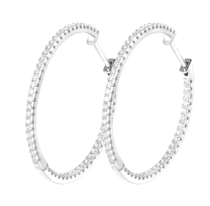Amor Diamond Hoop Earrings Silver