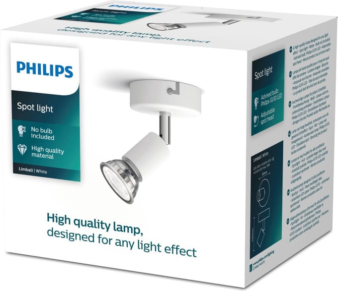 Philips Limbali opbouwspot - 1-lichts - wit