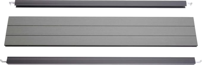 Eindset voor WPC privacyscherm Sarthe, eindprofiel windscherm, aluminium paal ~ 90cm, grijs