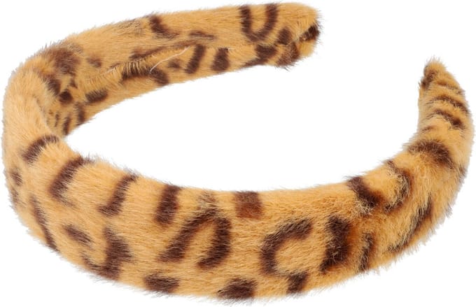 Haarsoires Haarband Diadeem 3cm – Teddy Imitatiebont – Panterprint – Bruin