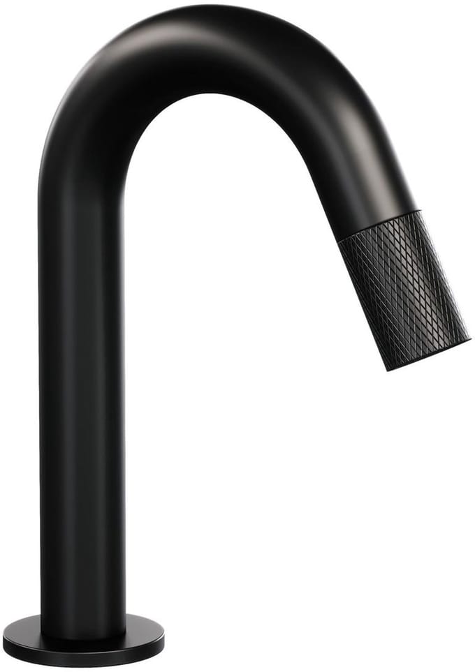Brauer Black Carving opbouw fonteinkraan met gebogen uitloop mat zwart