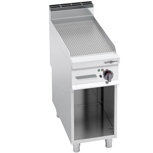 GGM Gastro Elektro Bratplatte - 5,7 kW - Gerillt Zilver