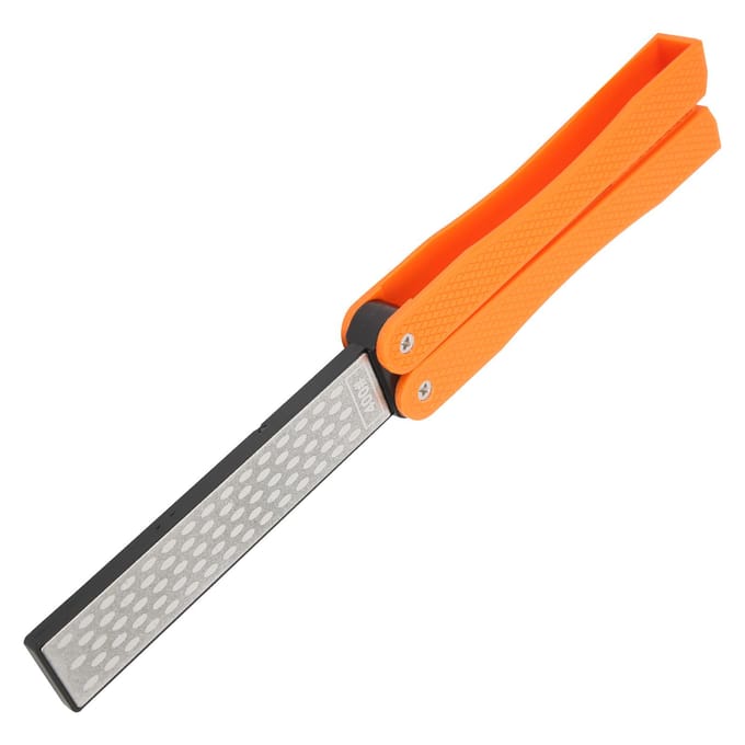 Opvouwbare slijper, waaiervormig, dubbelzijdig mes, keukenslijper, slijpgereedschap(Oranje ) gray