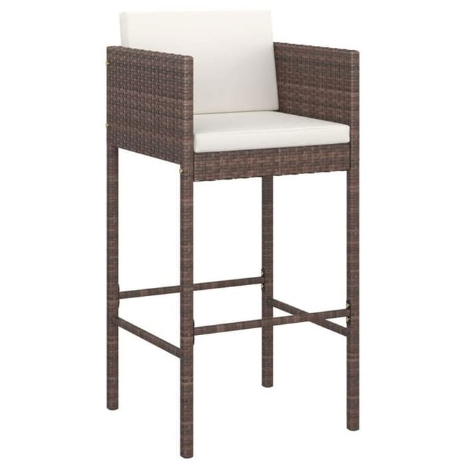 Maison Exclusive - Ensemble de bar de jardin avec coussins 5 pcs marron poly rotin marron