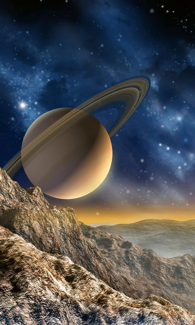 Fotobehang - Spacescape 150x250cm - Vliesbehang