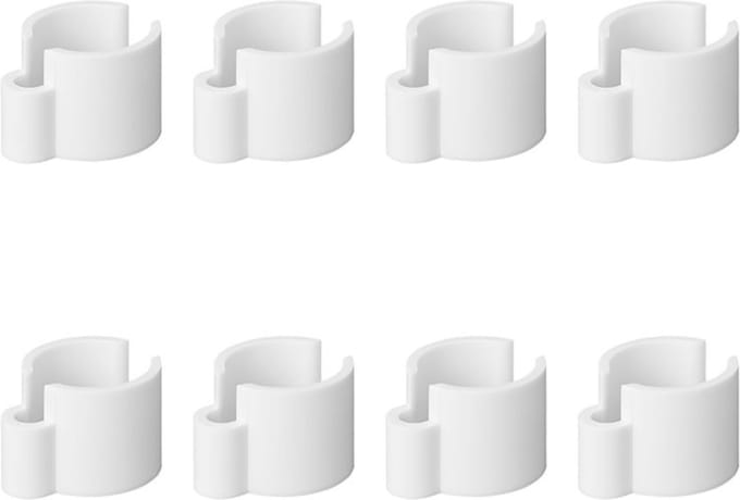 ProPlus Kabelclip set - kunststof - voor buizen Ø 22-32 mm - wit - 8 stuks