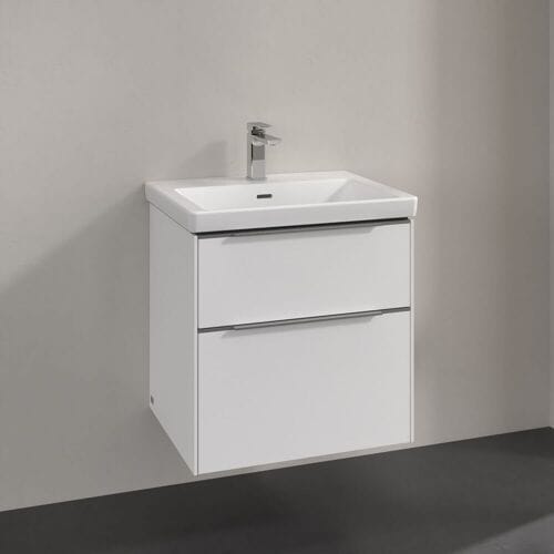 Villeroy & Boch Subway 3.0 vanity unit 57.2 cm, 2 drawers, handles glossy C57800VE