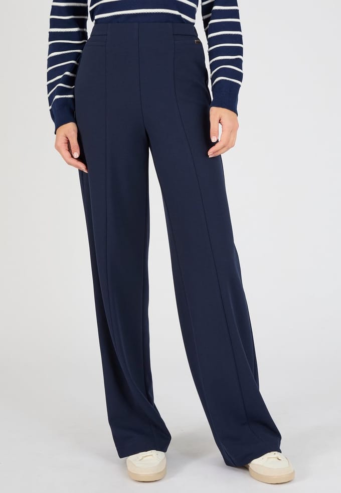 Damart - Wijde broek klassiek tricot - Dames - Blauw - 42