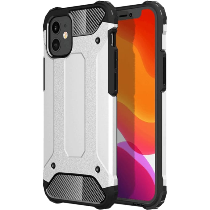 CaseBody iPhone 12 Mini Shockproof Hoesje Zilver
